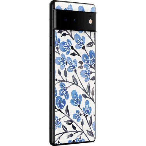 Cat Coq Blue Cherry Blossoms Google Pixel 6 Pro Skin